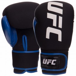 Рукавиці боксерські неопренові на липучці UFC PRO Washable UHK-75016 (неопрен, р-р L, синій)