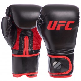 Рукавиці боксерські PU на липучці UFC UHK-75125 Myau Thai Style (р-р 10oz, чорний)