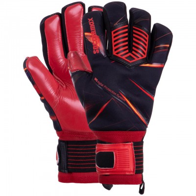 Рукавиці воротарські GK-016 SOCCERMAX (PVC, PL, р-р 8-10, червоний чорний)