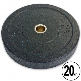 Диски (диски) бамперні для кросфіту Record RAGGY Bumper Plates ТА-5126-20 51 мм 20 кг чорний Код TA-5126-20(Z)