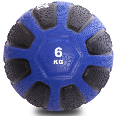 М'яч медичний медбол Zelart Medicine Ball FI-0898-6 6 кг чорний-синій Код FI-0898-6(Z)