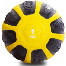 М'яч медичний медбол Zelart Medicine Ball FI-0898-1 1 кг чорний-жовтий Код FI-0898-1(Z)