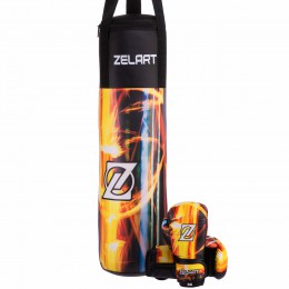 Боксерський набір дитячий (рукавички +мішок) Zelart VL-3350 (PVC, ремінне кріпл., мішок h-80 см, d-20 см,