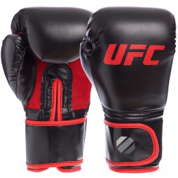 Рукавиці боксерські PU на липучці UFC UHK-69744 Myau Thai Style (р-р 16oz, чорний)