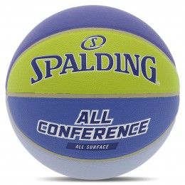 М'яч баскетбольний PU No7 SPALDING 77394Y ALL CONFERENCE (PU, бутил, синій-жовтий)