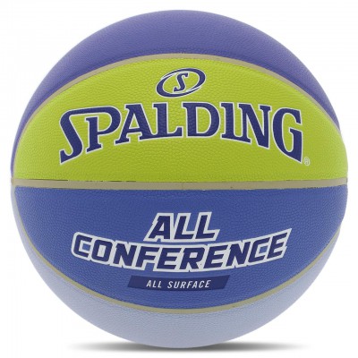 М'яч баскетбольний PU No7 SPALDING 77394Y ALL CONFERENCE (PU, бутил, синій-жовтий)