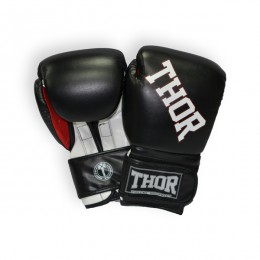 Боксерські рукавички THOR RING STAR (Leather) BLK-WHITE-RED