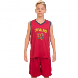 Форма баскетбольна дитяча NB-Sport NBA CLEVELAND 23 4310 M-2XL бордовий-синій Код 4310