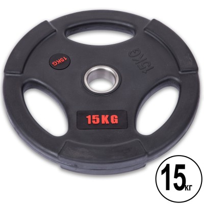 Диски (диски) прогумовані LIFE FITNESS SC-80154B-15 51 мм 15 кг чорний Код SC-80154B-15(Z)