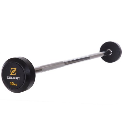 Штанга фіксована пряма прогумована Zelart Rubber Coated Barbell TA-2685-10 довжина-95 см 10 кг Код(Z)