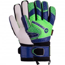 Рукавиці воротарські GK-021 SOCCERMAX (PVC, PL, р-р 8-10, синій-салатовий)