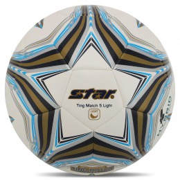 М'яч футбольний No5 PU ламін. гібридне зшивання STAR TING MATCH 5 LIGHT HYBRID SB3145L (No5, 5 сл., білий-блакитний)