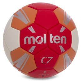 М'яч для гандбола MOLTEN H2C3500-RO (PU, р-р 2, 5 слоїв, зшитий вручну, жовтогарячий)