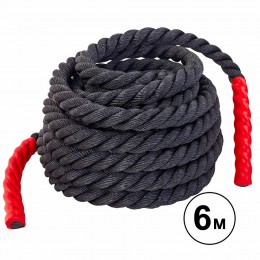 Канат для кросфіту COMBAT BATTLE ROPE Zelart FI-5311-6 6м чорний Код FI-5311-6(Z)