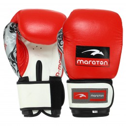 Боксерський набір 2в1 MARATON DMAX MRT-C4 (рукавички 10-16oz шкіряні, сумка мішок 45х30 см, кольори в асортименті)