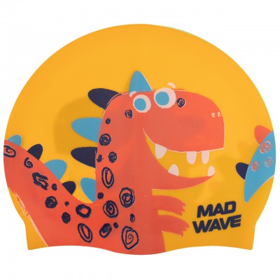 Шапочка для плавання дитяча MadWave Junior DINO M057916 (силікон, кольори в асортименті)