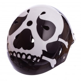 Шолом для екстремального спорту Котелок Zelart SKULL SK-5616-015 (ABS, PE, р-р L-56-58, чорний-білий)