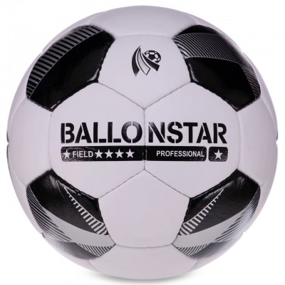 М'яч футбольний No5 PU ламін. HYBRID BALLONSTAR FB-3132 (No5, 5 сл., білий-чорний, білий синій)