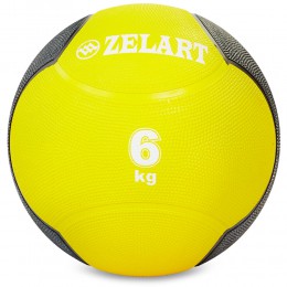 М'яч медичний медбол Zelart Medicine Ball FI-5121-6 6 кг жовтий-чорний Код FI-5121-6(Z)