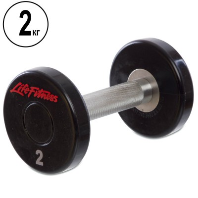 Гантель суцільна професійна LIFE FITNESS SC-80081-2 1 шт. 2 кг Код SC-80081-2(Z)