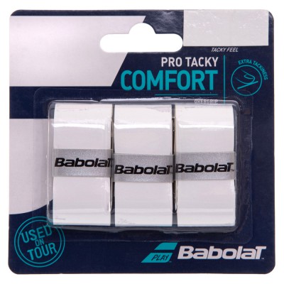 Обмотка на ручку ракетки Overgrip BABOLAT BB653039-101 PRO TACKY x3 TENNIS GRIP USEX WHT 3шт білий Код(Z)