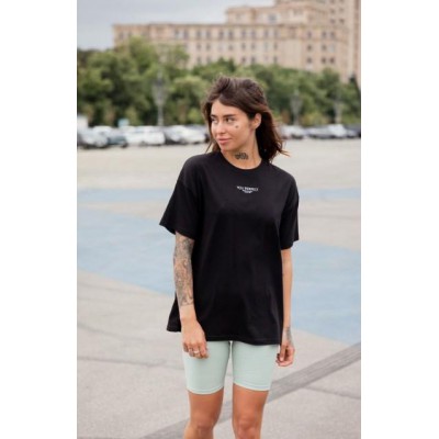 Футболка жіноча Vivioji oversized Perfect Чорний one size (12949)