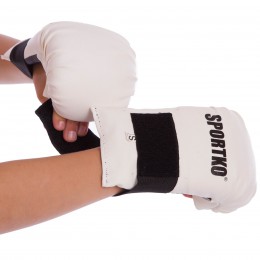Накладки (рукавички) для карате SPORTKO UR NK2 (шкірвініл, р-р S-л, манжет на гумці, кольори в асортименті)