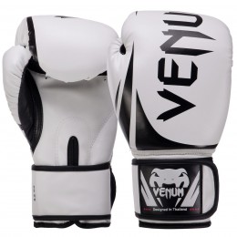 Рукавиці боксерські PU на липучці VENUM CHALLENGER 2.0 VN1108 WHITE (PU, р-р 10-12oz, білий)