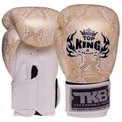 Рукавиці боксерські шкіряні на липучці TOP KING Super Snake TKBGSS-02 (р-р 8-18oz, кольори в асортименті)