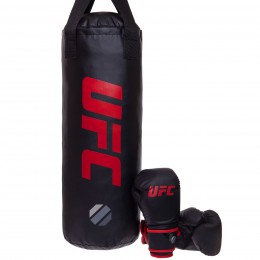 Боксерський набір дитячий (рукавички +мішок) UFC UHY-75154 Boxing (PVC мішок h-60 см, d-23 см, PU рукавички 6oz,