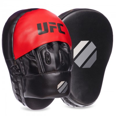 Лапа вигнута з PU (2 шт.) UFC UHK-69754 (кріплення на липучці, р-р 26x19x5,5 см, чорний-червоний)