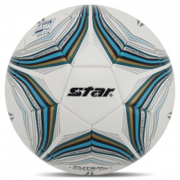 М'яч для футзала No4 Клеєний ламін. STAR MATCH UP FIFA FB514FTB (5 см, білий-блакитний)