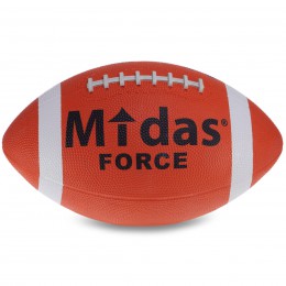 М'яч для американського футболу Midas force FB-3715 (гума, жовтогарячий)