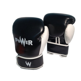 Рукавички боксерські POWER чорні 6 унцій POW-BZ-Ч6  (sns)