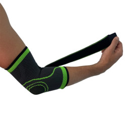 Бандаж ліктя з бинтом чорно-зелений розмір L ST-2506-L  (sns)