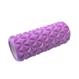 Масажний валик КРИСТАЛ SNS 33 см світло-фіолетовий EVAZS10-33-purple-  (sns)