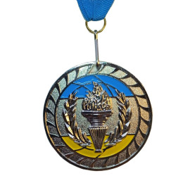 Медаль спортивна 6,5 см зі стрічкою за ІІ  місце J26-01S  (sns)