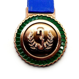 Медаль спортивна 5 см зі стрічкою за ІІІ місце J25-03B  (sns)