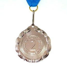 Медаль спортивна 5 см зі стрічкою за ІІ місце J25-05S  (sns)