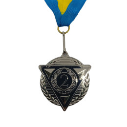 Медаль спортивна 4,5 см зі стрічкою за ІІ місце J25-06S (sns) Медаль спортивна 4,5 см зі стрічкою за ІІ місце J25-06S (sns)