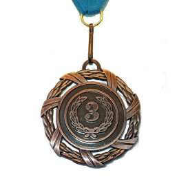 Медаль спортивна 5 см зі стрічкою за ІІІ місце J25-07B  (sns)