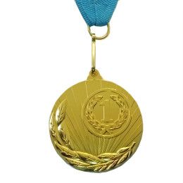 Медаль спортивна 5 см зі стрічкою за І місце J25-08G (sns) Медаль спортивна 5 см зі стрічкою за І місце J25-08G (sns)