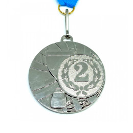 Медаль спортивна 5 см зі стрічкою за ІІ місце J25-5200S  (sns)