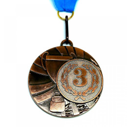 Медаль спортивна 5 см зі стрічкою за ІІІ місце J25-5200B  (sns)