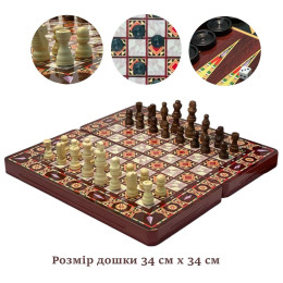 Подарунковий набір ігр 3 в 1 Kaleidoscope red 34х34 G-1206-C Подарунковий набір ігр 3 в 1 Kaleidoscope red 34х34 G-1206-C