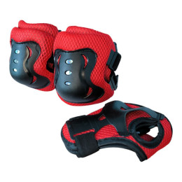 Комплект захисного спорядження розмір М червоно-чорний HJ-D-M-black