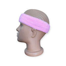 Пов'язка на голову спортивна махрова рожева 1HT-pink Пов'язка на голову спортивна махрова рожева 1HT-pink