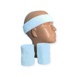 Набір спортивний пов'язка на голову та напульсники білий 3HTW-white Набір спортивний пов'язка на голову та напульсники білий 3HTW-white