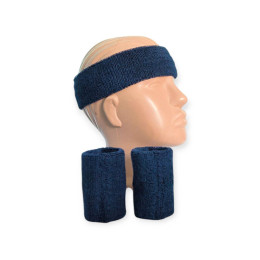 Набір спортивний пов'язка на голову та напульсники темно-синій 3HTW-tibetan blue Набір спортивний пов'язка на голову та напульсники темно-синій 3HTW-tibetan blue