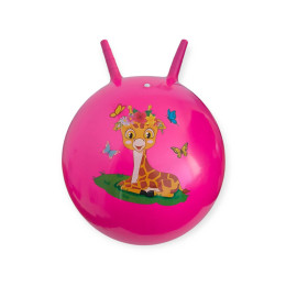 М'яч дитячий стрибун 45 см з ріжками рожевий 3-D45-rose red